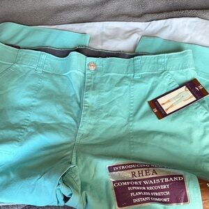 Gloria Vanderbilt Mint Green Capris Rhea Comfort Waistband
